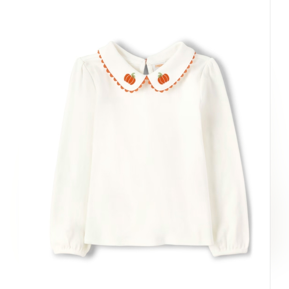 Gymboree "Perfect Pumpkin" Peter Pan collar long sleeve top
